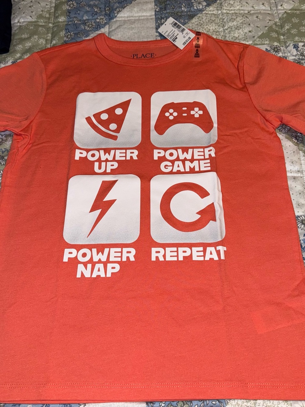 The Children’s Place Boys Size M 7 8 Medium New NWT Orange Gamer Shirt